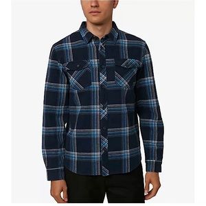 O’Neill Men’s Ventura Blue Plaid Flannel Shirt Medium NWT